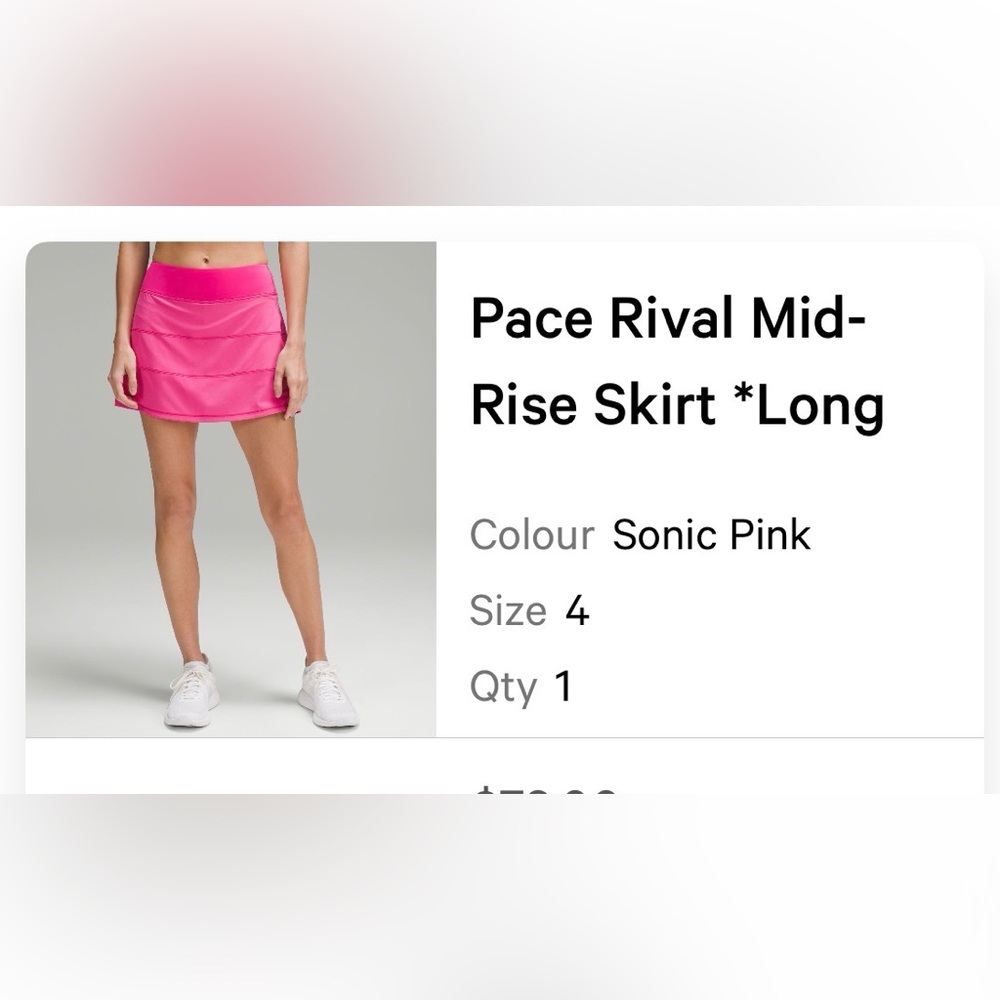 lululemon athletica Mini Skirt in Sonic Pink